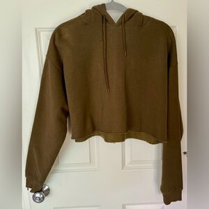 Urban Outfitters Green Cropped Hoodie